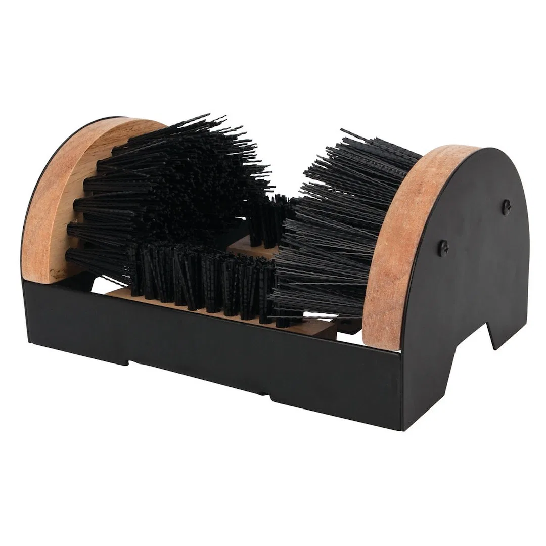 W9451 – PERFORM TOOL Boot Brush, Attaches to Any Surface Brushes on Bottom and Sides Wood Blocks With Heavy Duty Stee...
